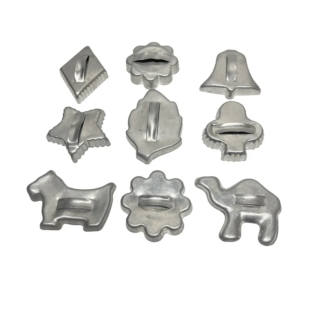 Vintage 1960s Aluminum Cookie Cutters Handles Holidays Christmas Farmhouse